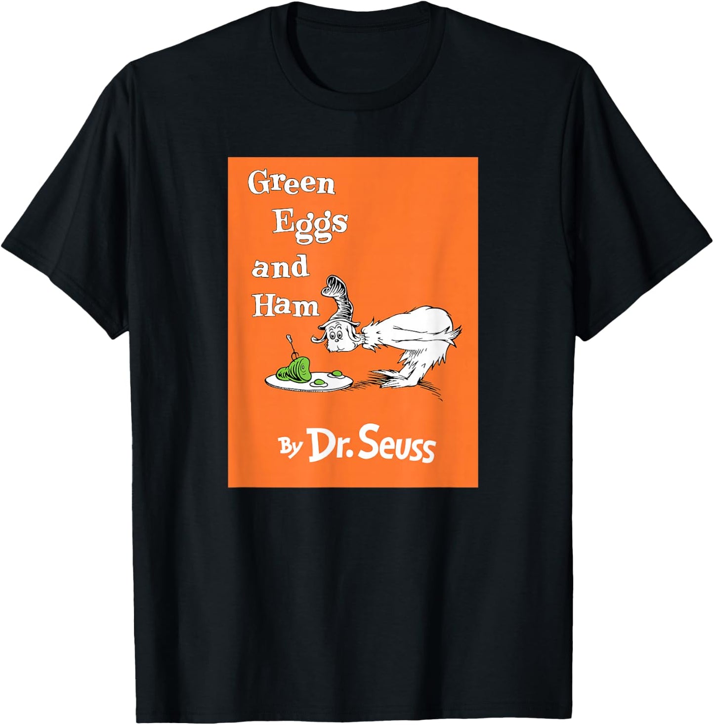 Dr. Seuss Green Eggs and Ham Book Cover T-Shirt - T-Shirt | Black