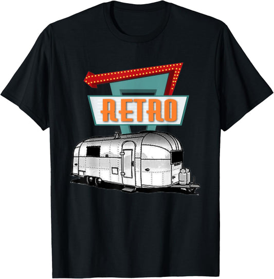 Retro Airstream trailer. Great vintage shirt. T-Shirt - T-Shirt | Black