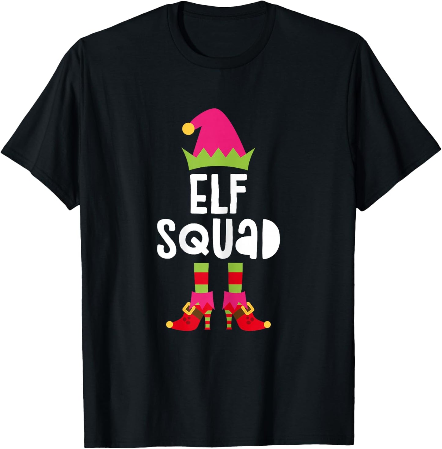 Elf Squad Shirt Matching Girl Christmas Elf Pajamas T-Shirt - T-Shirt | Black