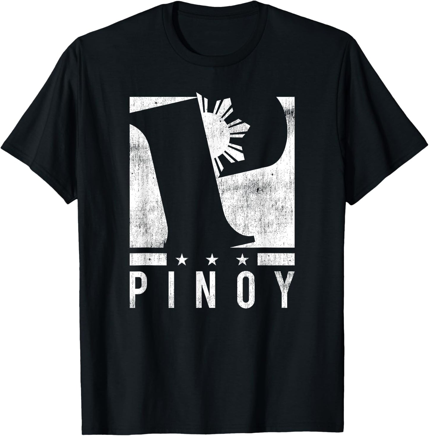 Cool Distressed Filipino P Logo - Pinoy P T-Shirt - T-Shirt | Black
