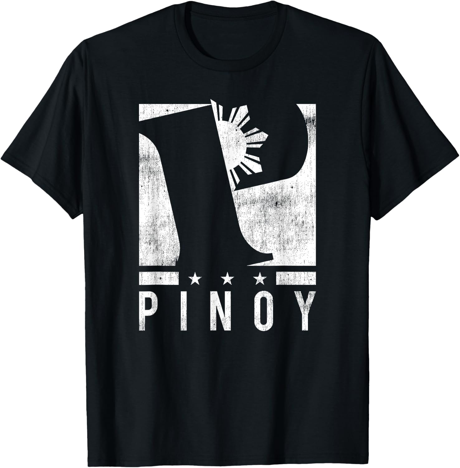 Cool Distressed Filipino P Logo - Pinoy P T-Shirt - T-Shirt | Black