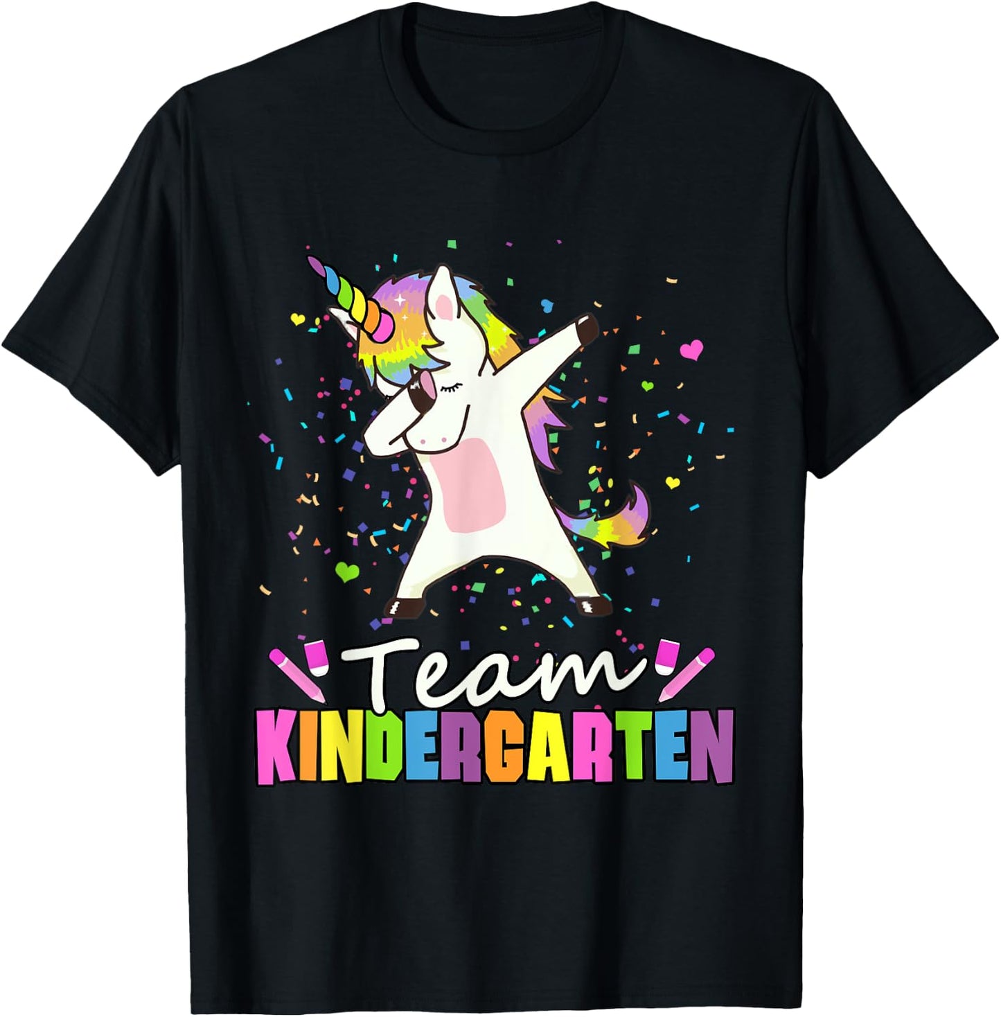 Team Kindergarten Unicorn Kinder Squad T-Shirt - T-Shirt | Black