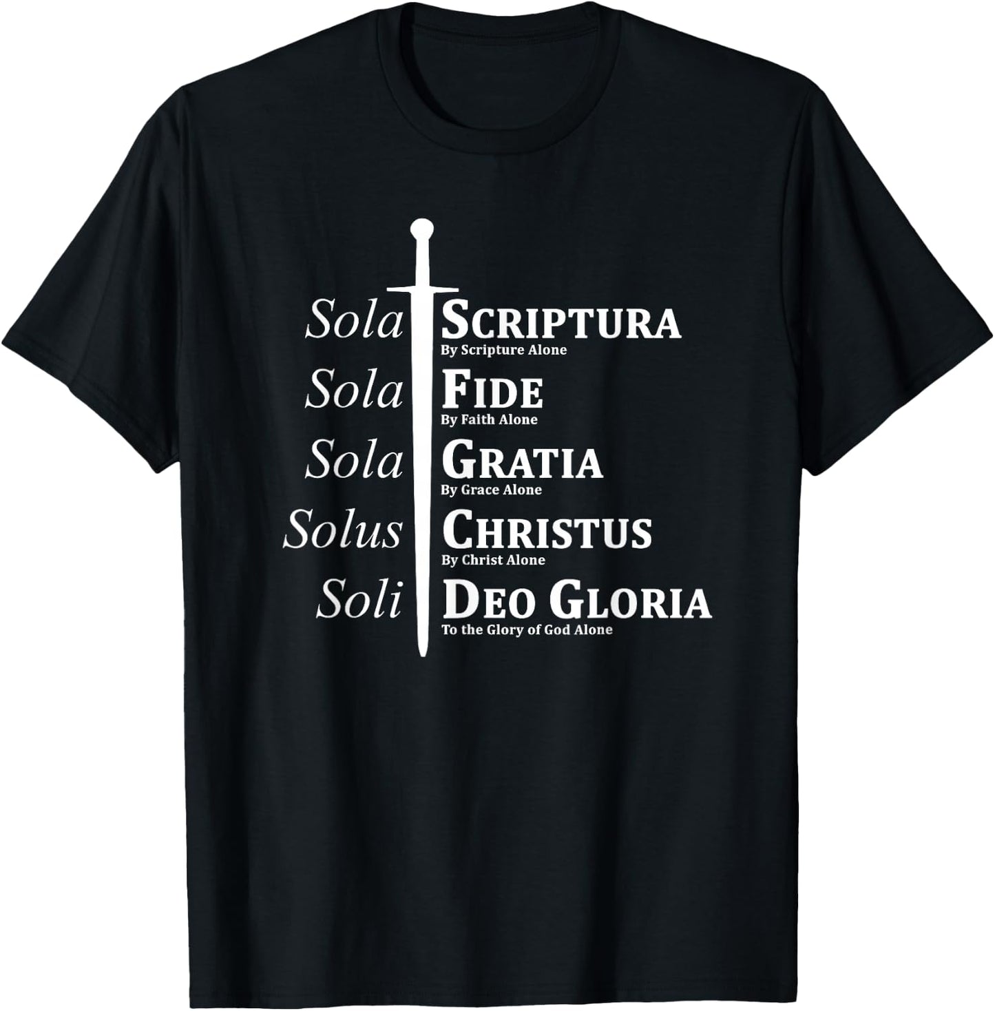 Five Solas Reformed Christian T-Shirt - T-Shirt | Black