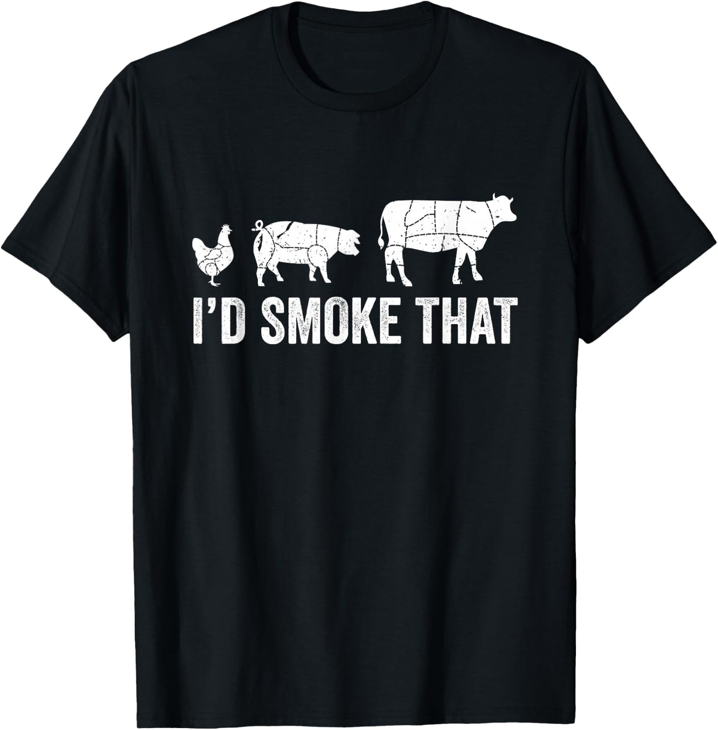 I'd Smoke That Fun BBQ Smoker Chef T-Shirt - T-Shirt | Black