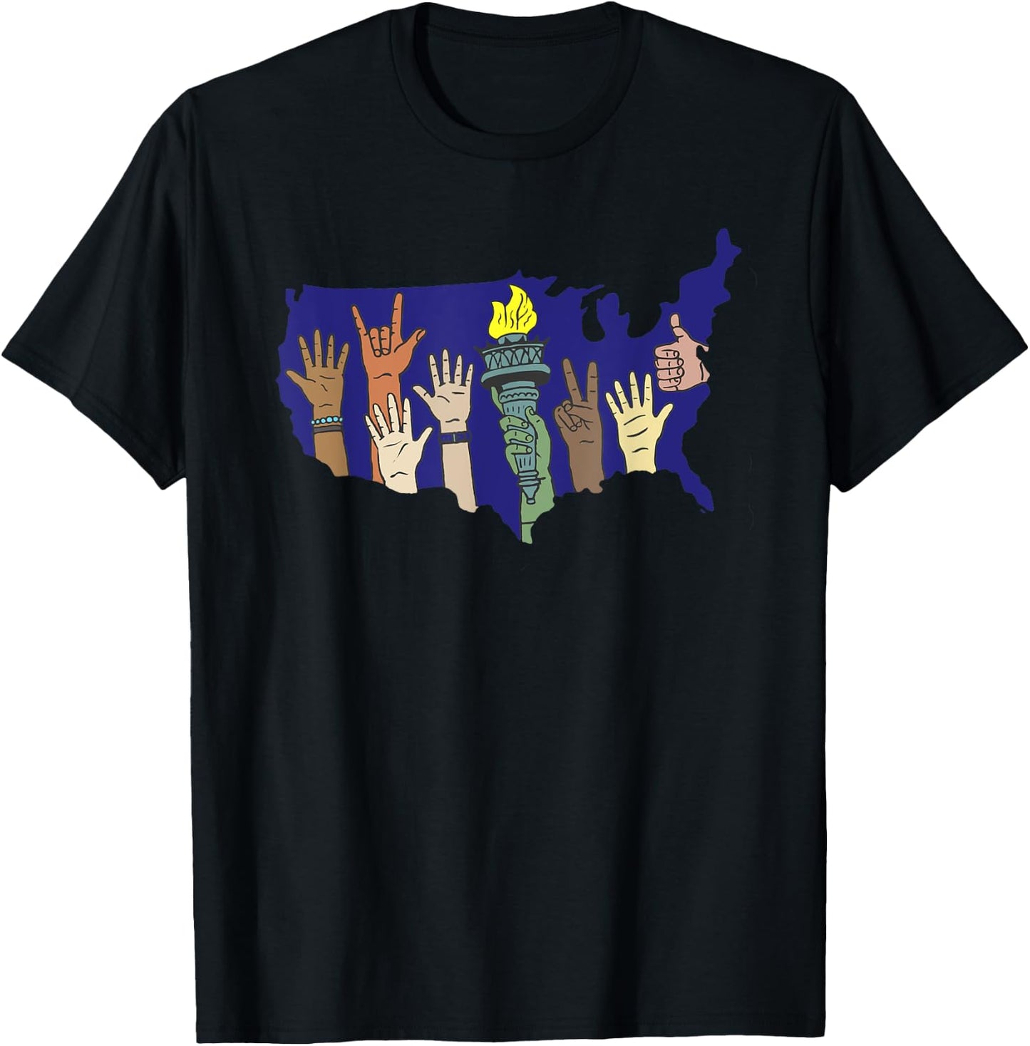 Immigrants Make America Great Pride Diversity Love T-Shirt - T-Shirt | Black