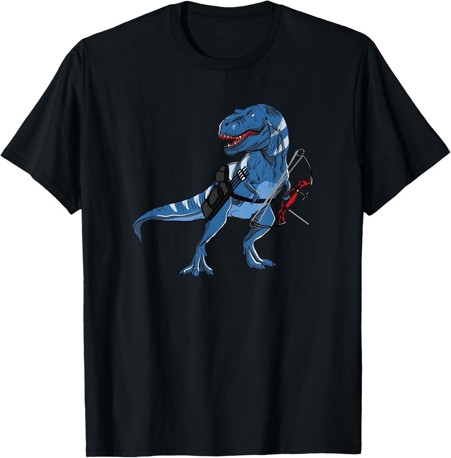 Archery Dinosaur Shirt Gifts Funny Trex with Bows Shirt T-Shirt - T-Shirt | Black