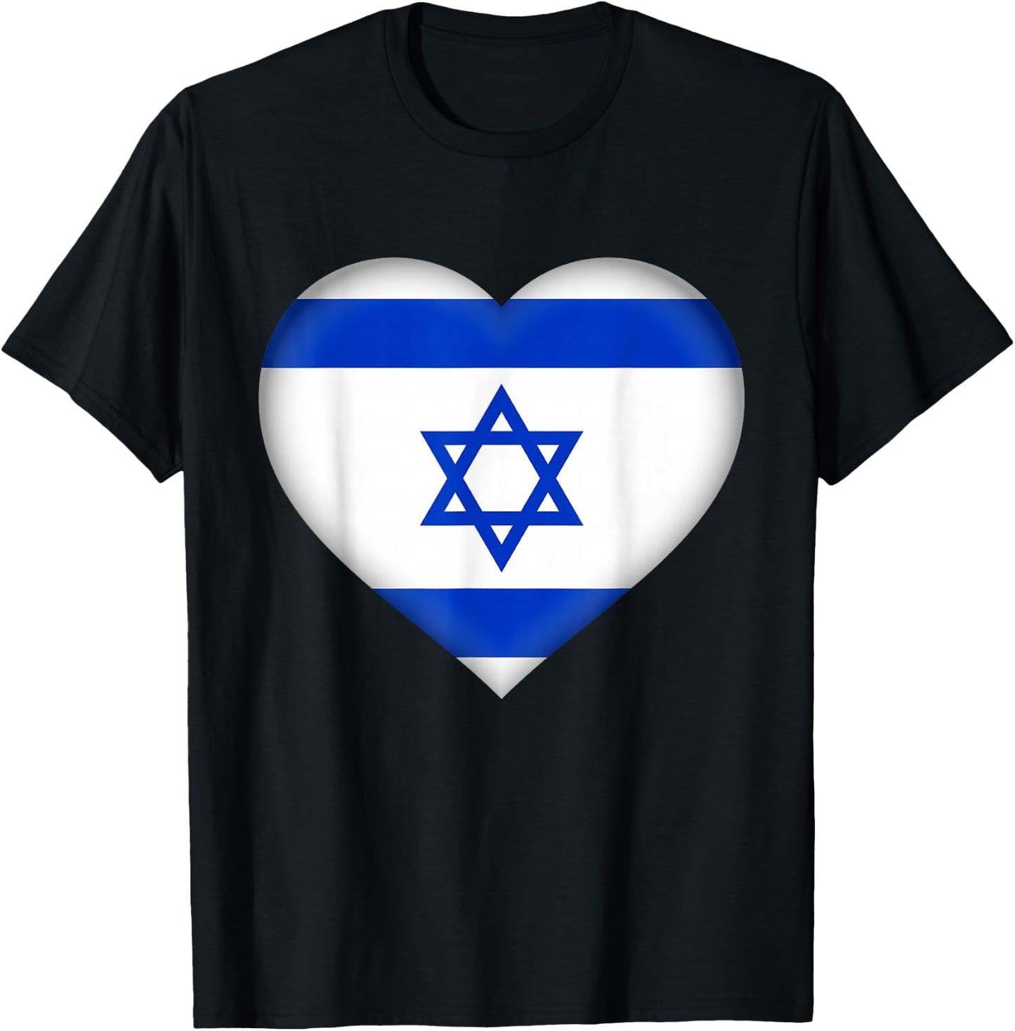 I Love Israel | Israeli Flag Heart Outfit T-Shirt - T-Shirt | Black