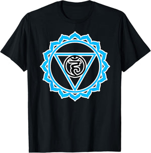 Yoga Veshuddha Throat Chakra Baby Blue Chakra T-Shirt - T-Shirt | Black