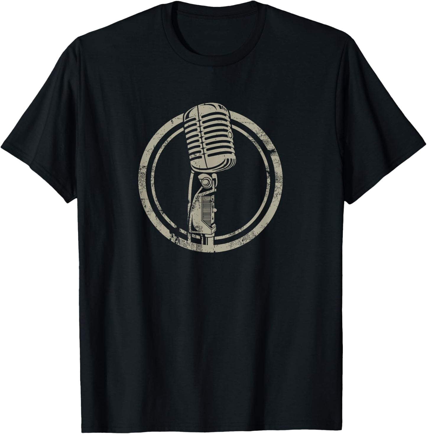 Vintage Microphone - Stand up, vocalist T-Shirt - T-Shirt | Black