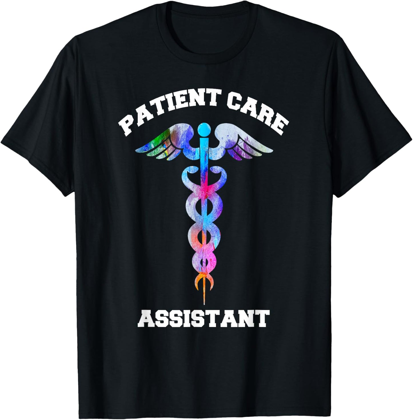 PCA Patient Care Assistant Medical Emblem Caduceus Gifts T-Shirt - T-Shirt | Black