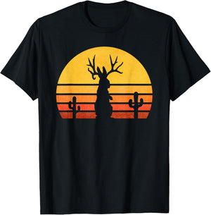Retro Eighties Jackalope , Vintage Cryptid Rabbit T-Shirt - T-Shirt | Black