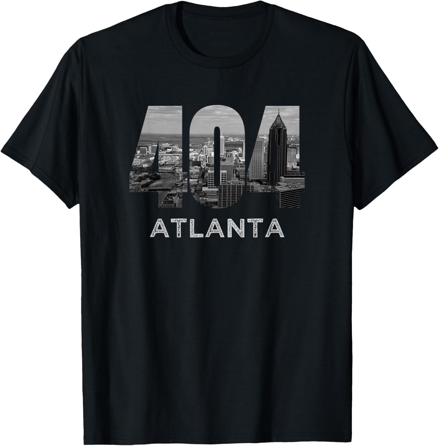 City Skyline Area Code 404 Downtown Atlanta Georgia Souvenir T-Shirt - T-Shirt | Black