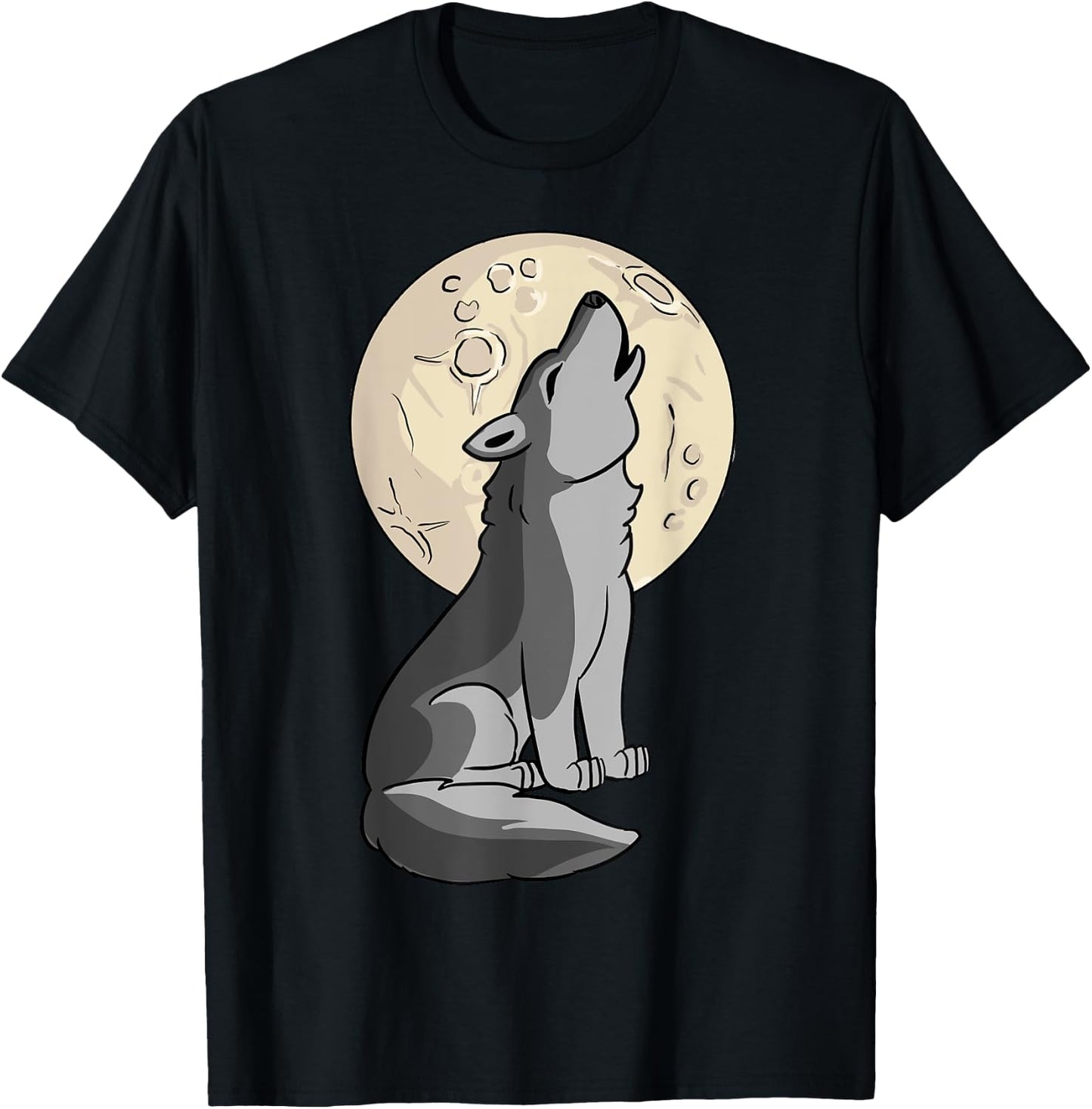 Wolf Shirt - Cute Baby Wolf Costume Howling Full Moon T-Shirt - T-Shirt | Black