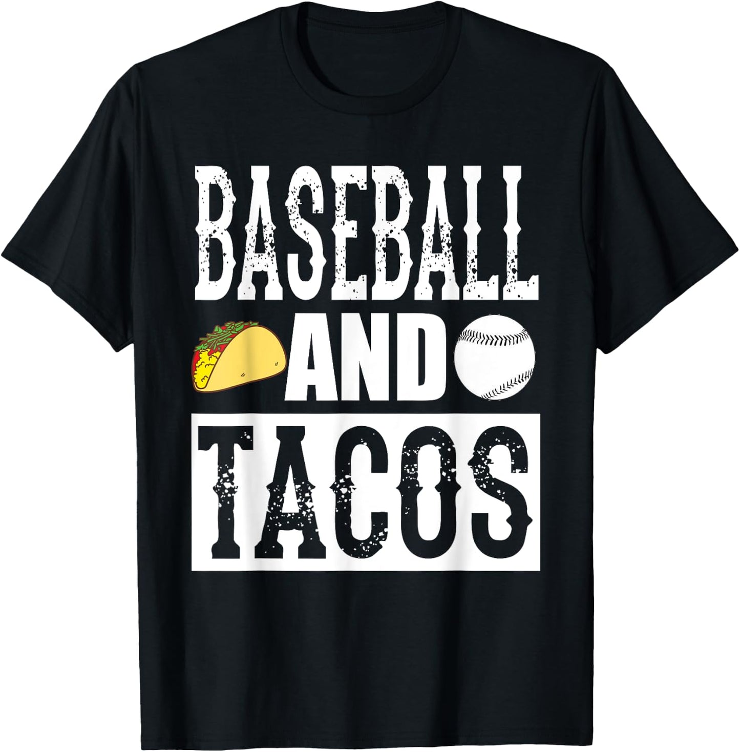 Baseball and Tacos Funny Taco T-Shirt - T-Shirt | Black