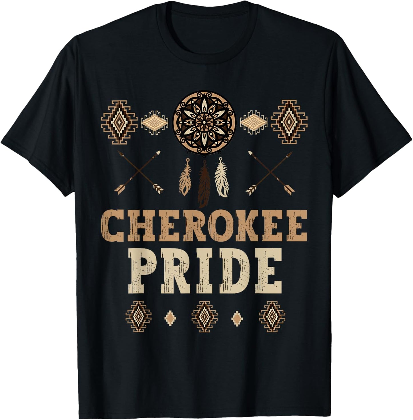 Cherokee Pride Native American Month Heritage Indigenous T-Shirt - T-Shirt | Black