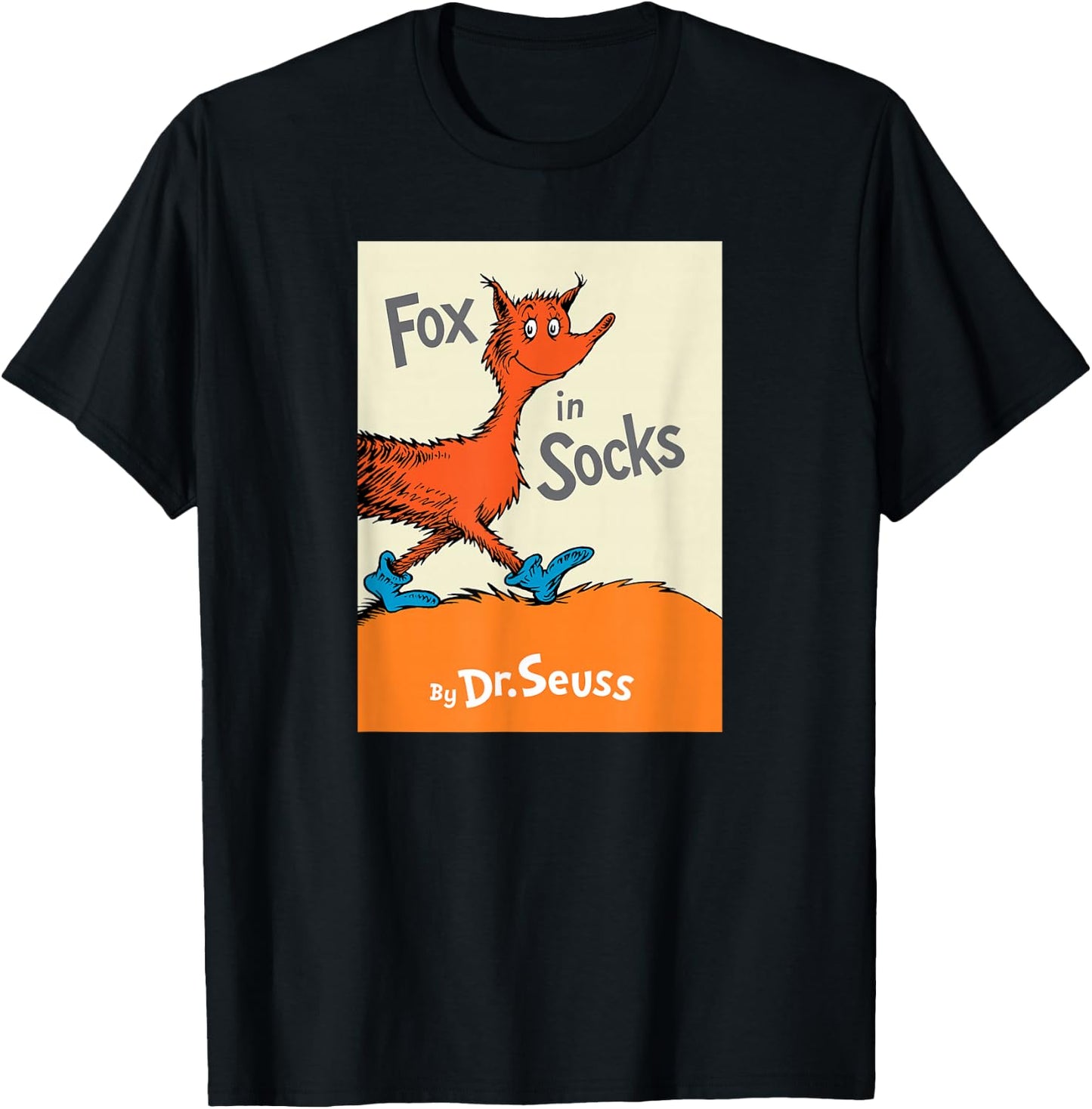 Dr. Seuss Fox in Socks Book Cover T-Shirt - T-Shirt | Black