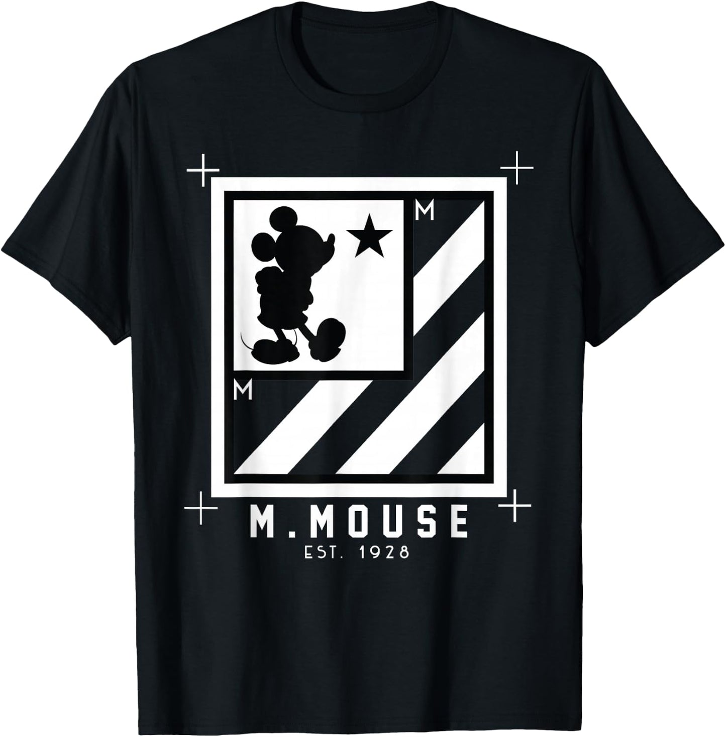 Disney - Mickey Mouse Box with stripes T-Shirt - T-Shirt | Black