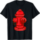 Fire Hydrant Shirt Funny Firefighter Firetruck Water Hose T-Shirt - T-Shirt | Black