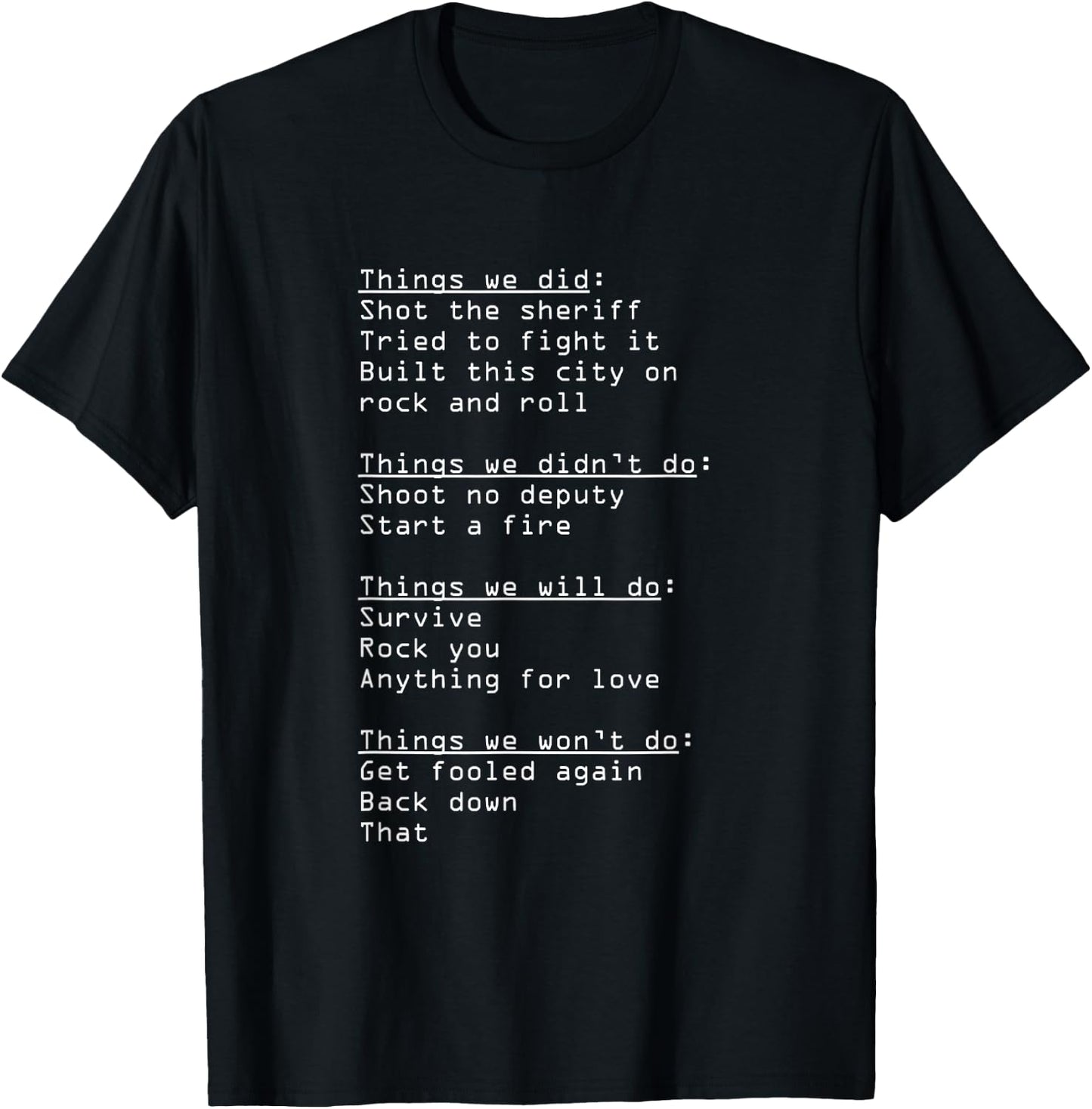 Funny Lyrics Guess Hit Songs Music Humour T-Shirt - T-Shirt | Black