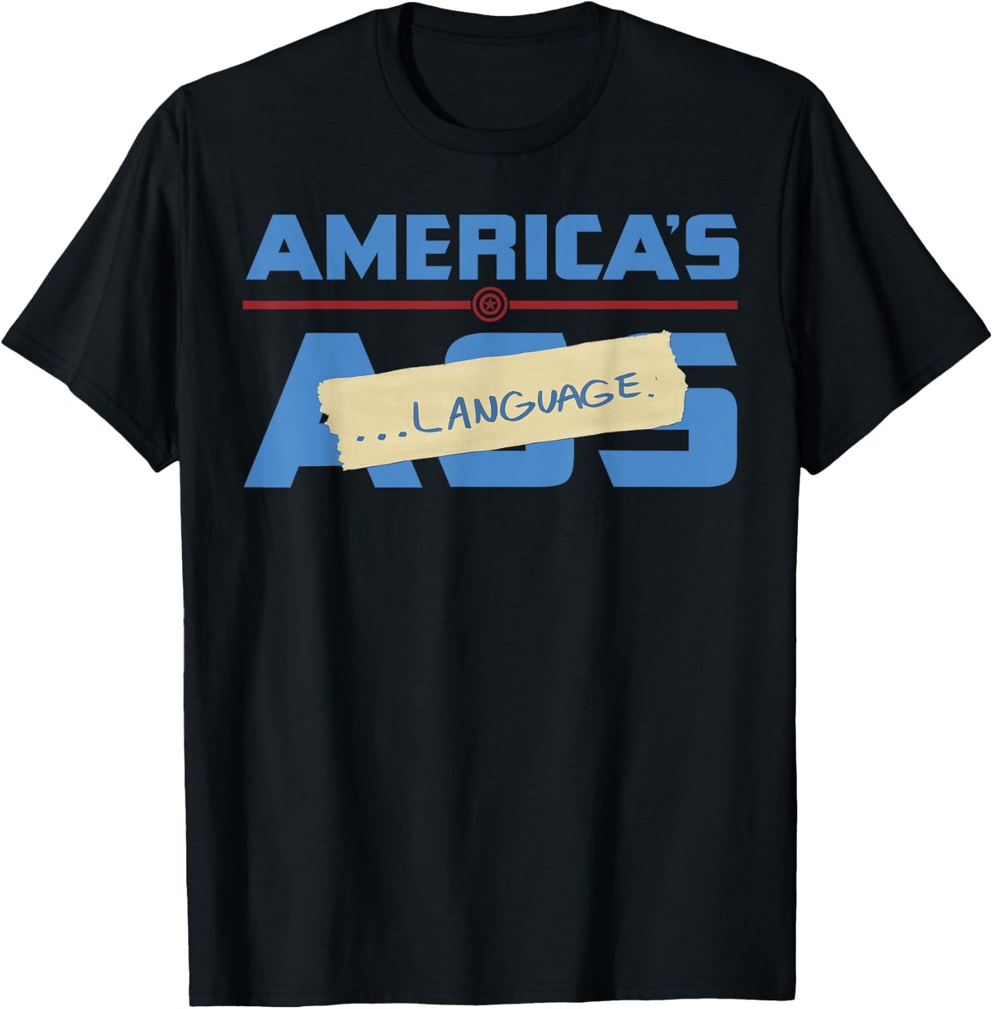 Marvel Avengers: Endgame Captain America America's Language T-Shirt - T-Shirt | Black