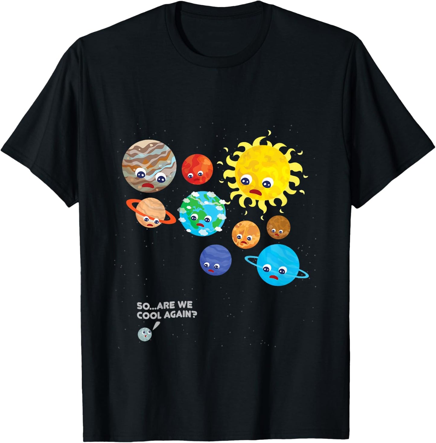 Pluto Planet Solar System Dwarf Planets Space Astronaut Gift T-Shirt - T-Shirt | Black