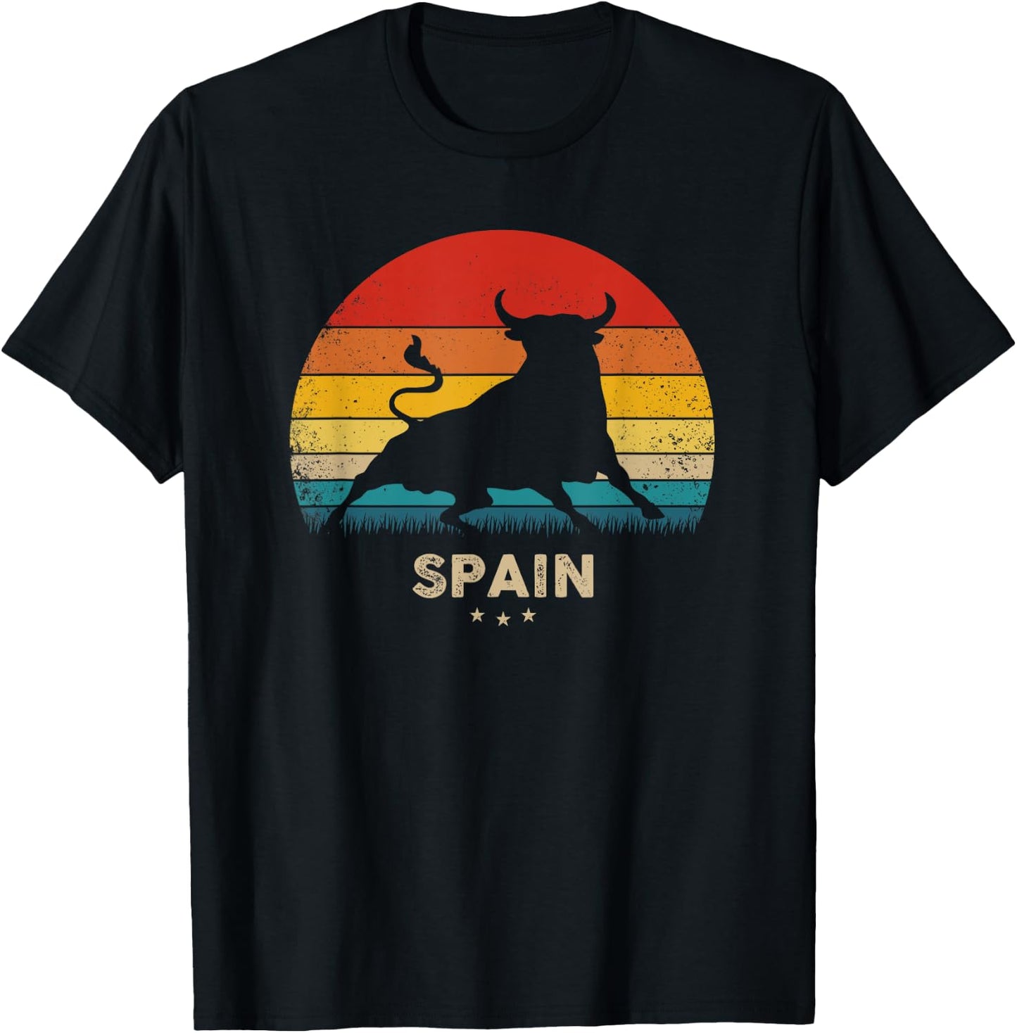 Vintage Bull Silhouette - Spain T-Shirt - T-Shirt | Black
