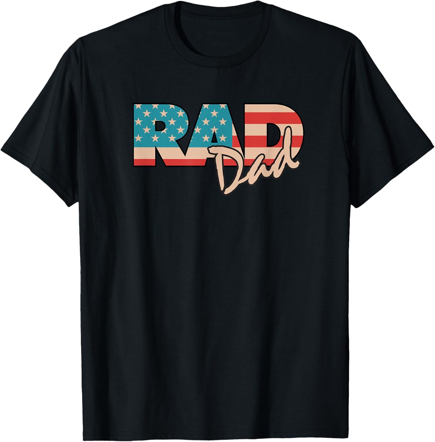 Rad Dad 1990's Retro Gift Farther T-Shirt - T-Shirt | Black