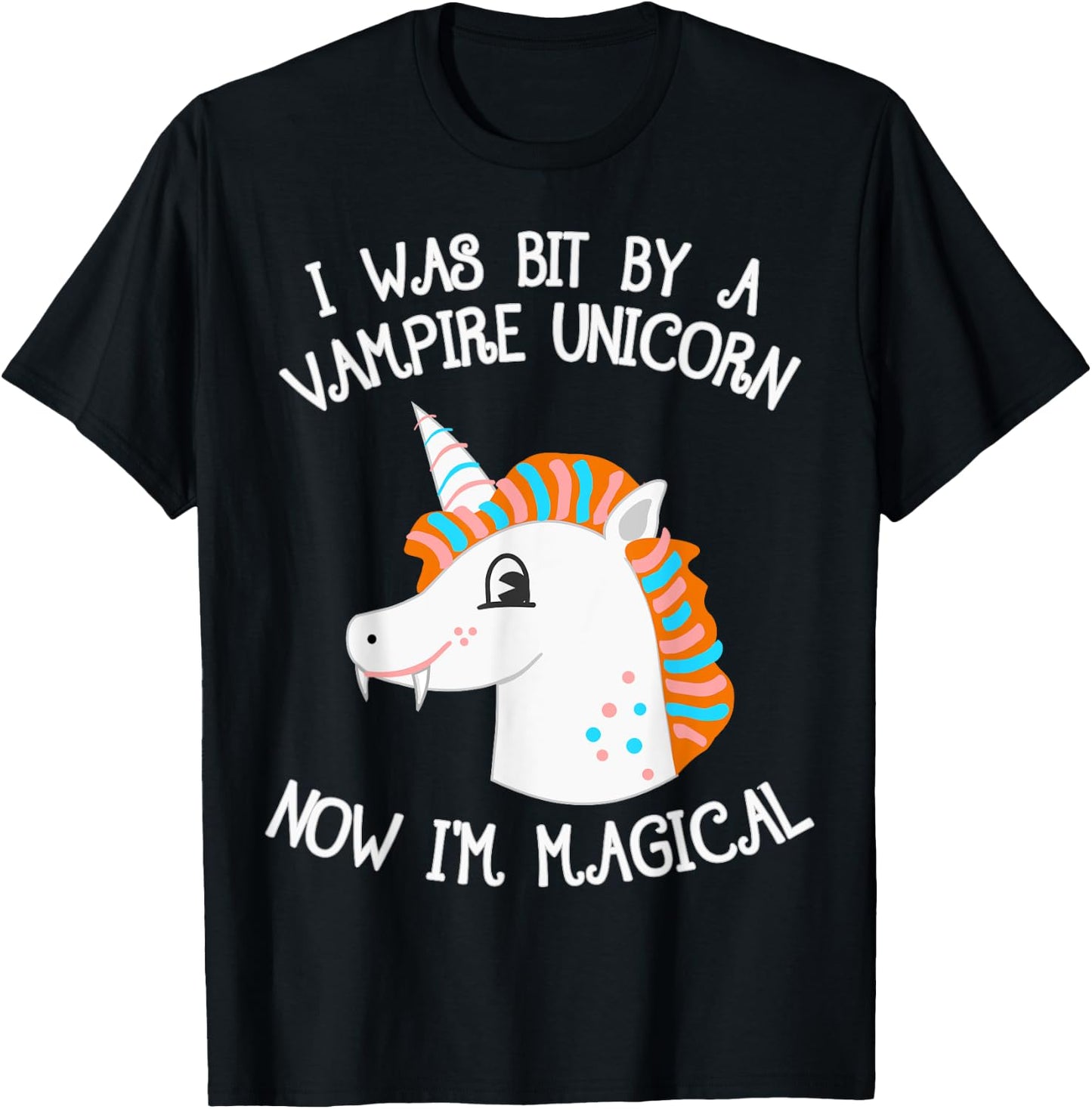 Vampire Unicorn Now I'm Magical Halloween Unicorn T-Shirt - T-Shirt | Black