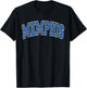 Memphis Arched Blue Text T-Shirt - T-Shirt | Black
