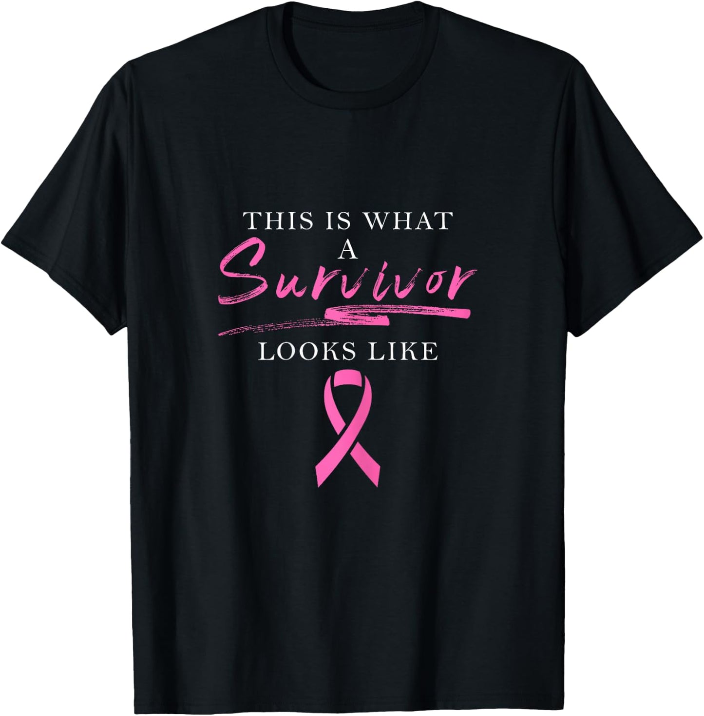 Cancer Survivor Women Gift Pink Ribbon Breast Cancer T-Shirt - T-Shirt | Black