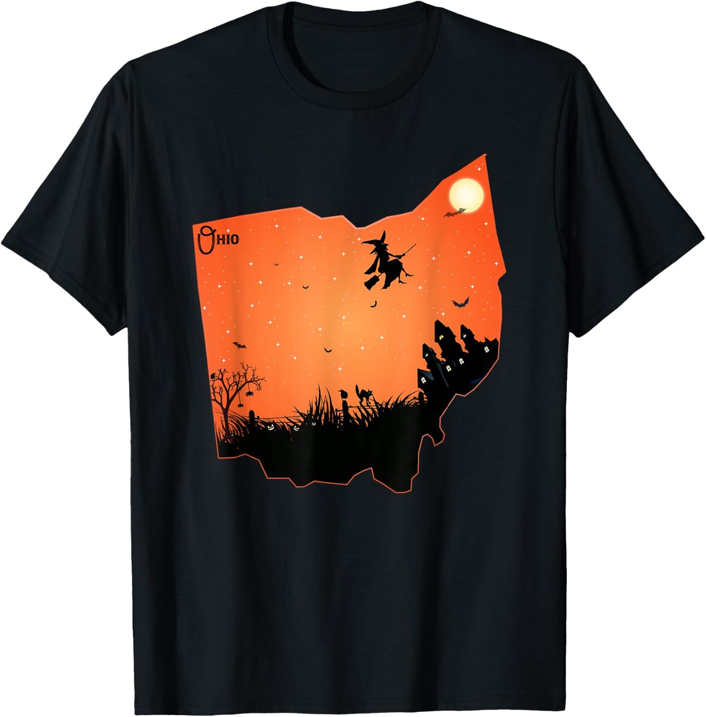 Halloween Ohio OH State Design Shirt Gift Women Kids T-Shirt - T-Shirt | Black