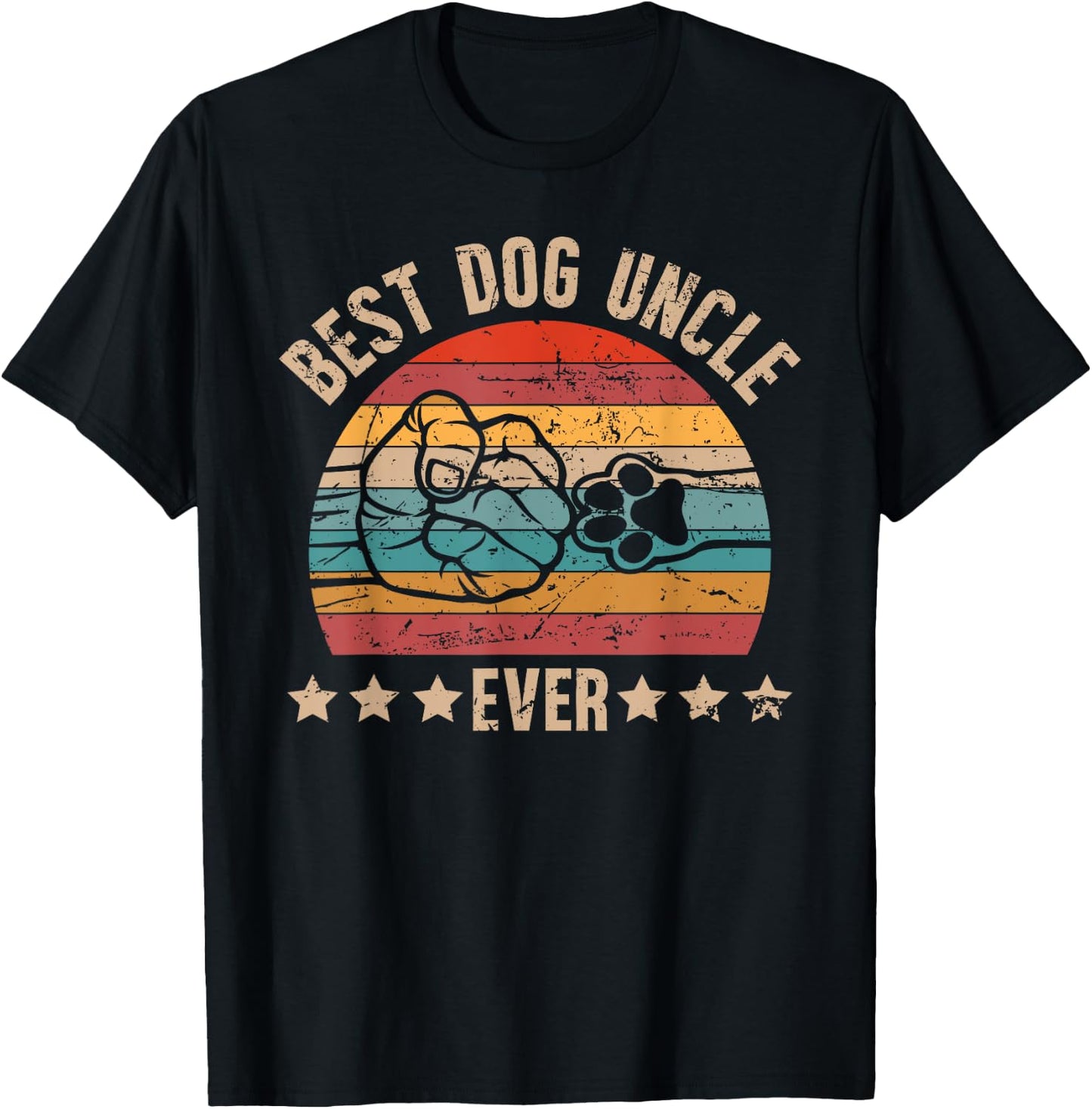 Best Dog Uncle Ever Dog Lover Uncle Dog T-Shirt - T-Shirt | Black