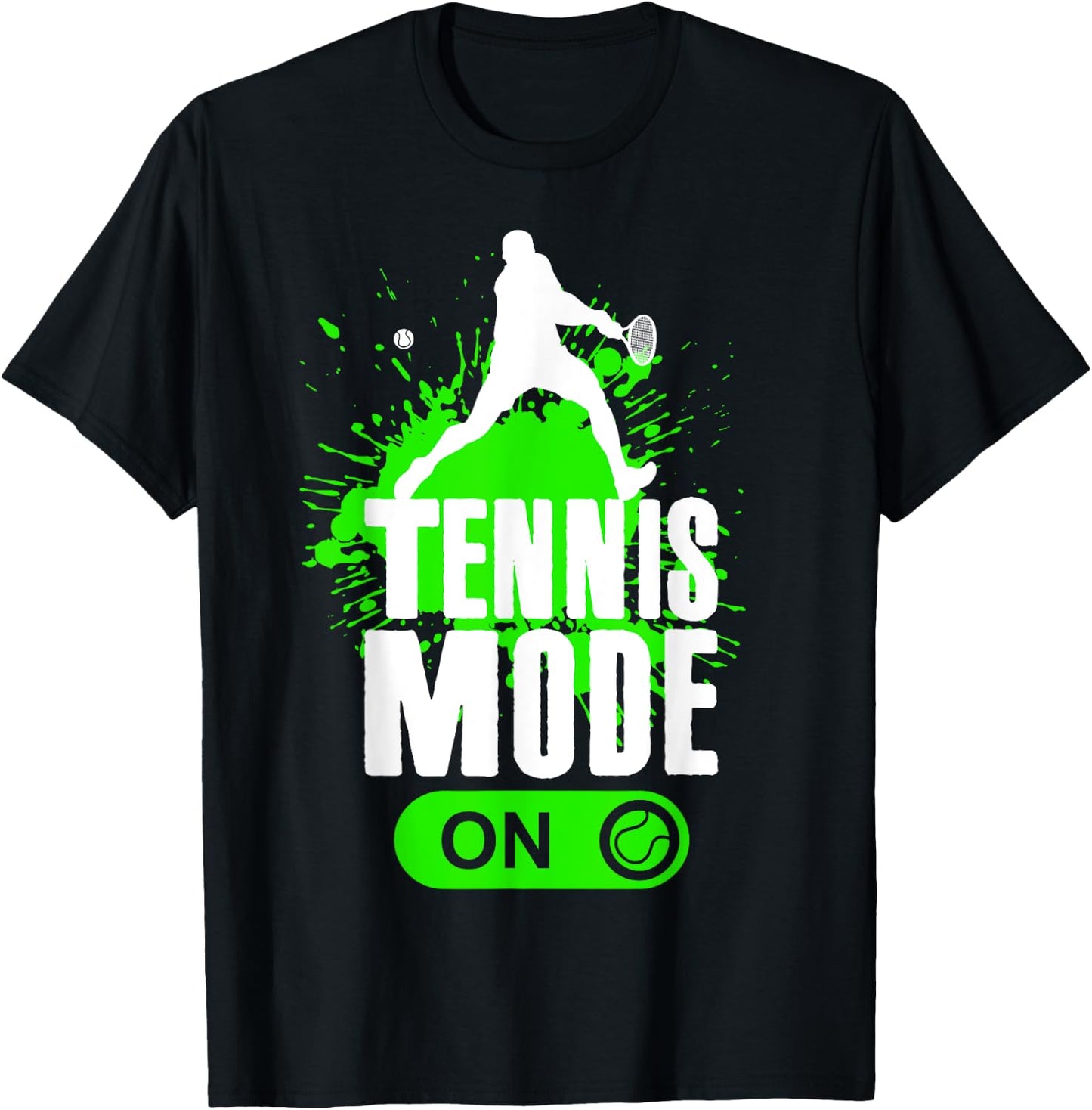 Tennis Mode On Cool Kids Youth Boys Tennis Player Gift T-Shirt - T-Shirt | Black