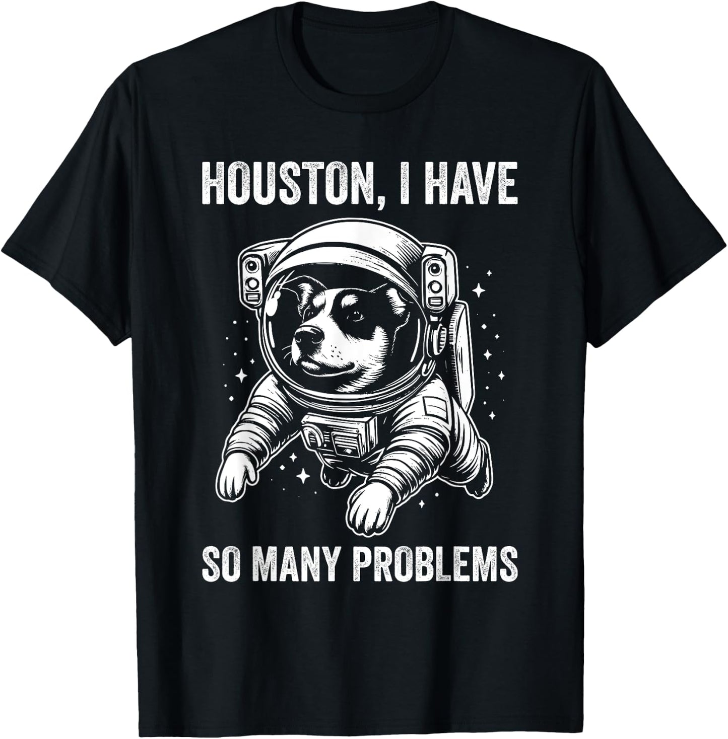 Dog Dad Mom Space - Houston Problem Texas Heeler T-Shirt - T-Shirt | Black