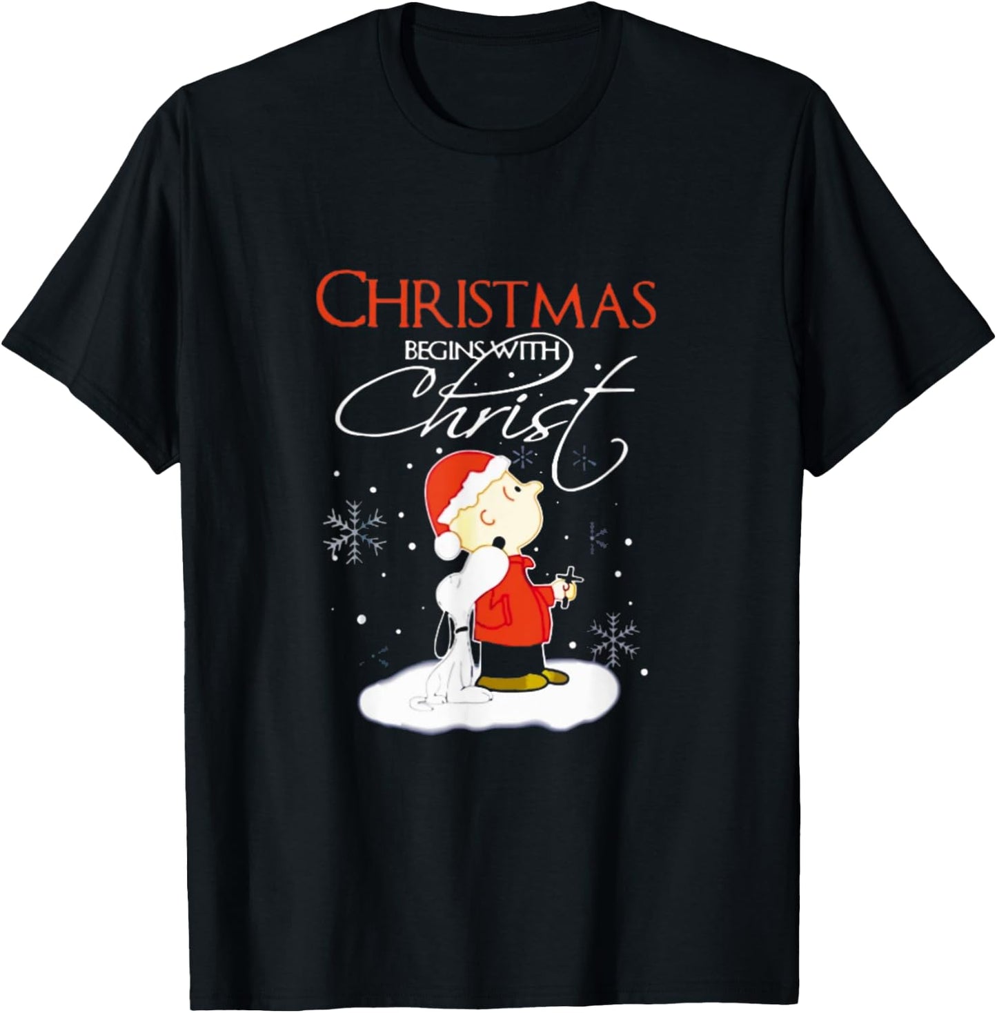 Christmas Begins With Christ Xmas Gift Holiday costume T-Shirt - T-Shirt | Black