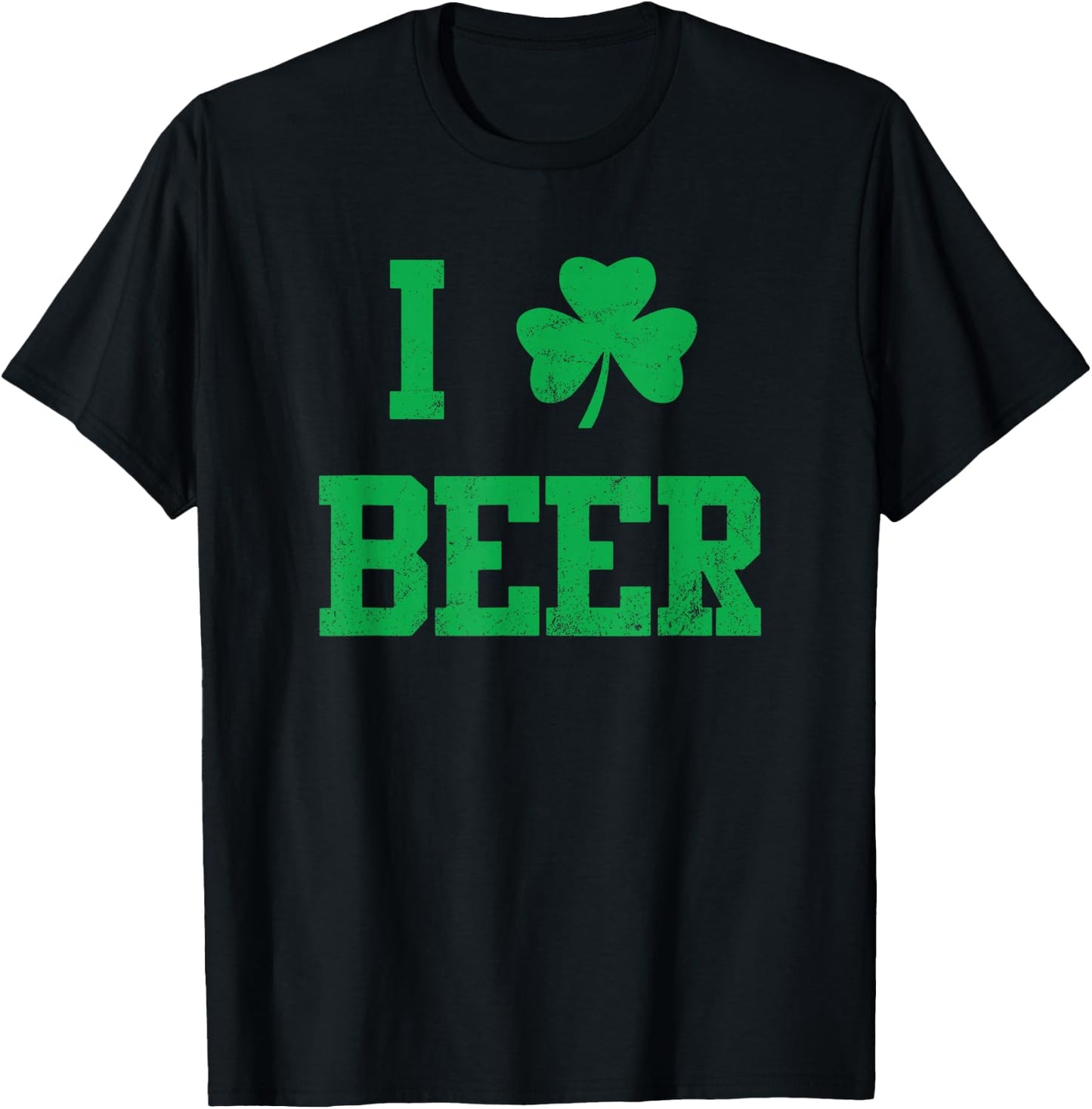I Shamrock Beer Funny St Patrick' Day I Love Beer T-Shirt - T-Shirt | Black