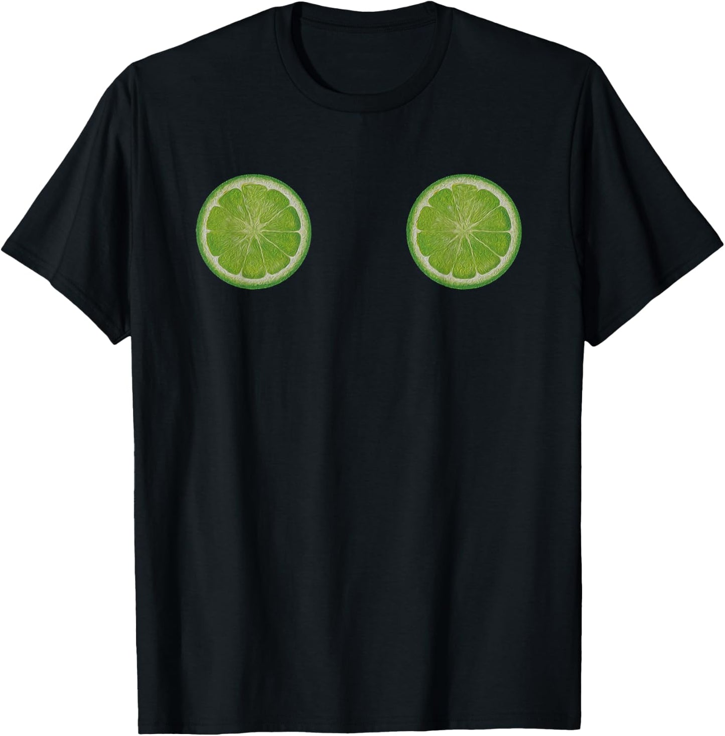 Funny Lime Lemon Boobs Women Girls Party Gift Shirt T-Shirt - T-Shirt | Black
