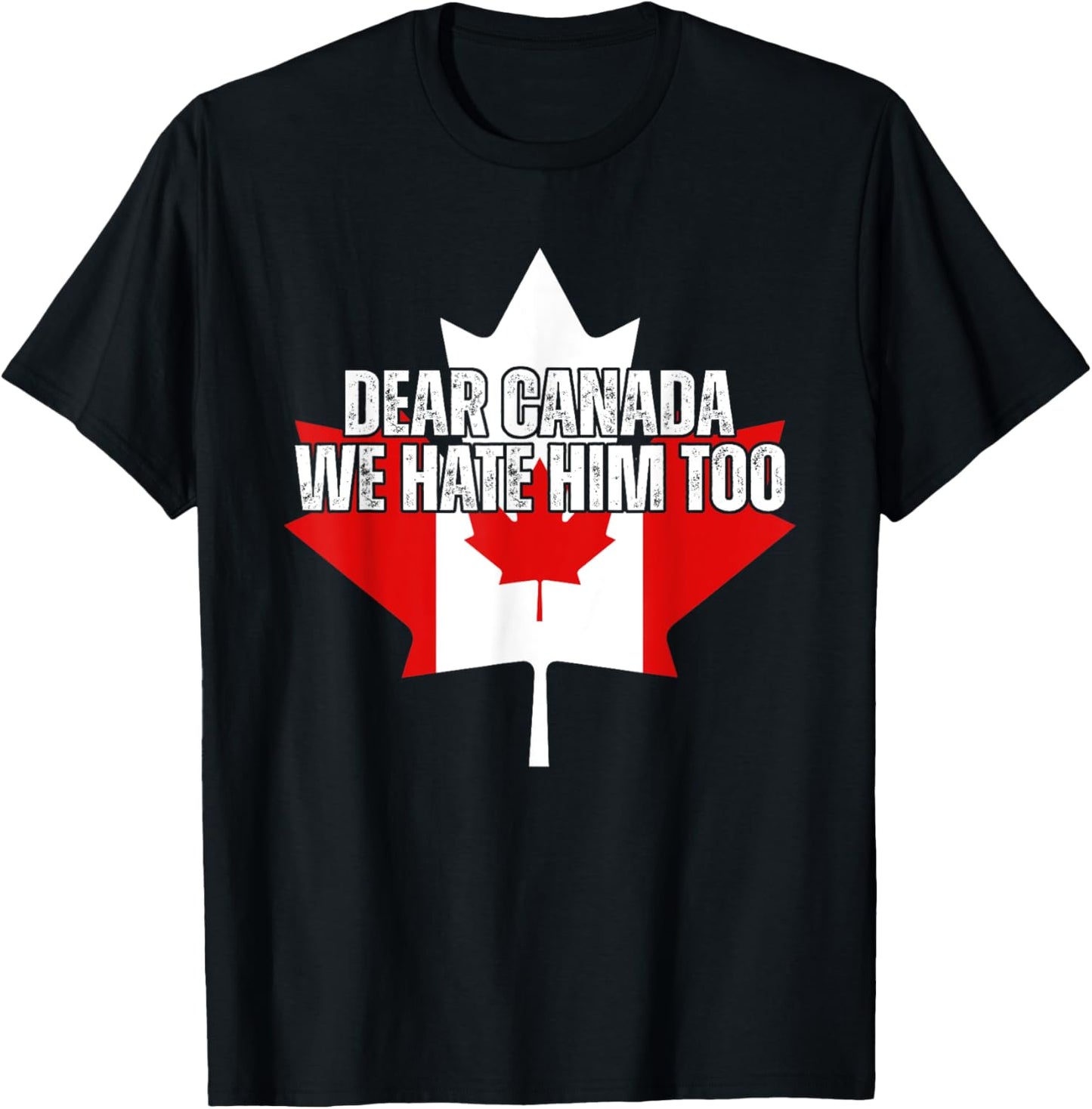 Dear Canada We Hate Him Too Anti Trump Political Protest T-Shirt - T-Shirt | Black