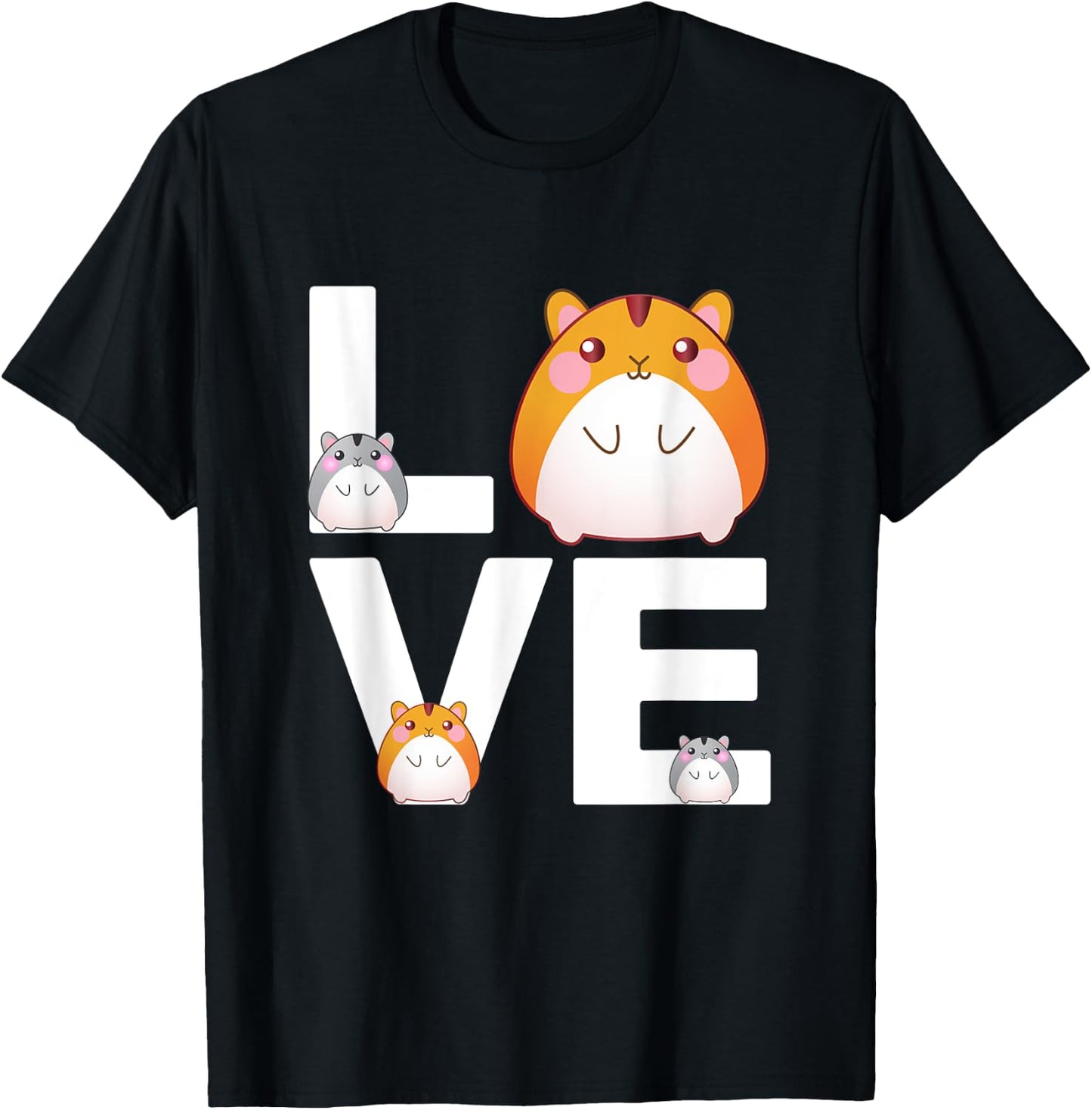 Funny Love Hamsters Shirt Animal Toys Pets Lovers T-Shirt - T-Shirt | Black