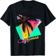 California 80s Summer Palm Trees 80s Beach Sunset Men Women Girls Kids T-Shirt - T-Shirt | Black