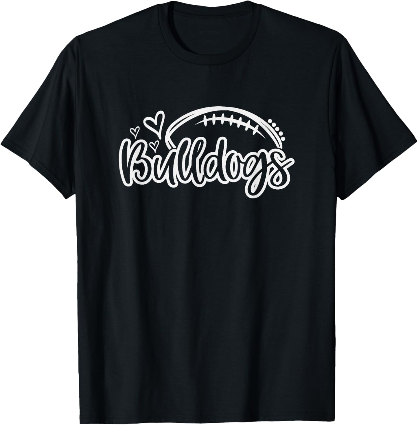 Football Bulldogs School Sports Fan Team Spirit T-Shirt - T-Shirt | Black
