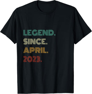 3 Years Old Legend Since April 2023 3rd Birthday T-Shirt - T-Shirt | Black