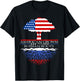 Russian Roots American Grown Tree Flag USA Russia Gift T-Shirt - T-Shirt | Black