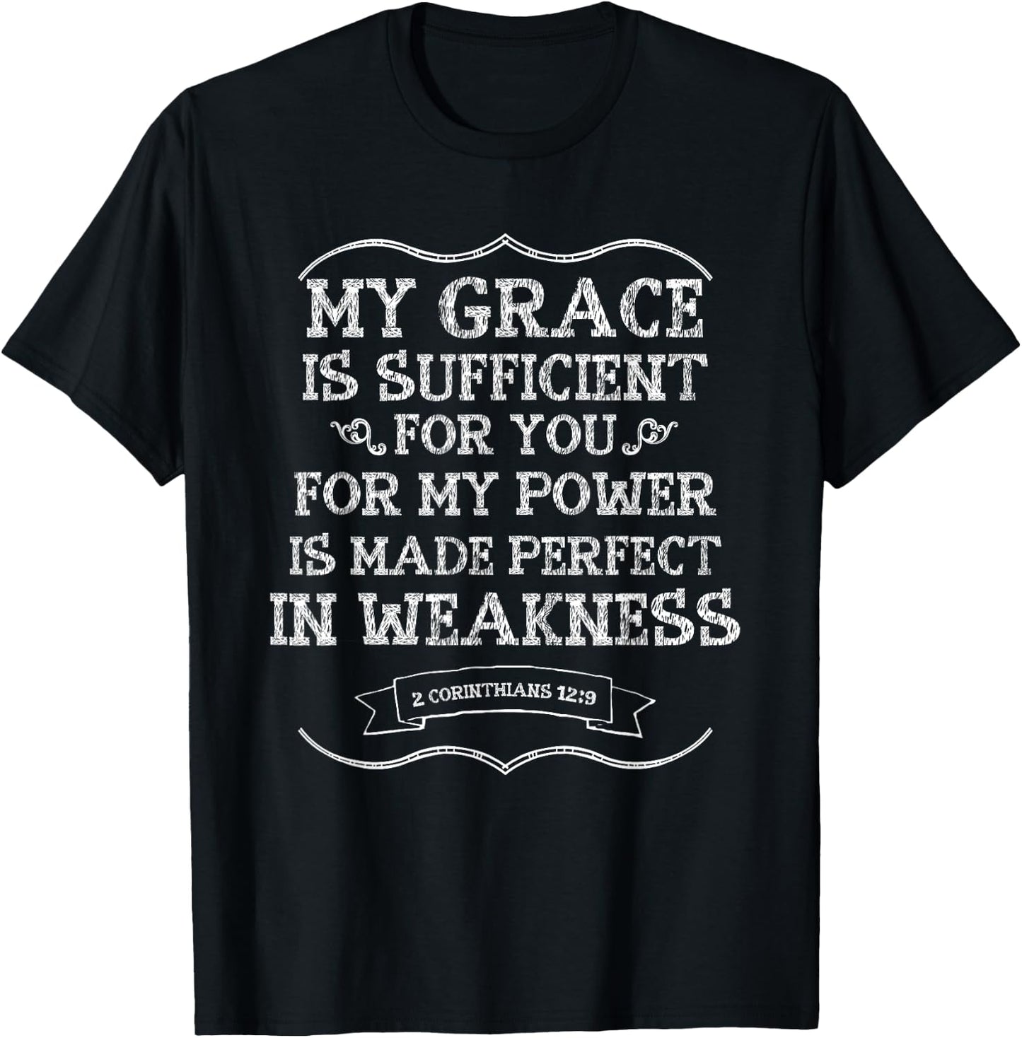 My Grace Is Sufficient 2 Corinthians 12:9 T-Shirt - T-Shirt | Black
