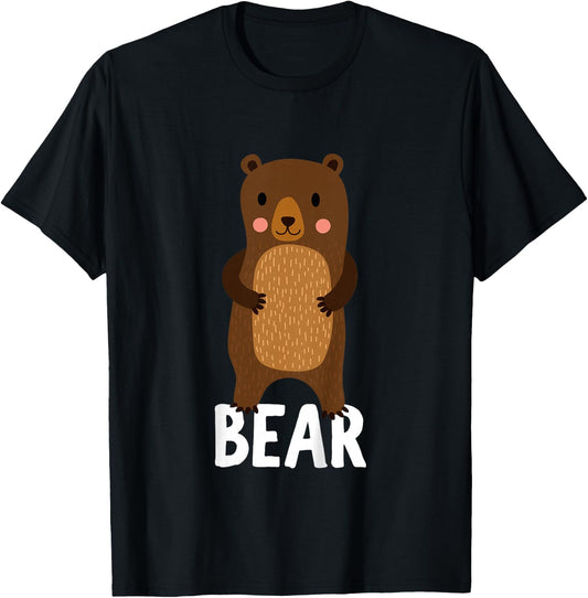 Kids Bear Shirt for Boys Or Girls | Cute Bear Gift T-Shirt - T-Shirt | Black