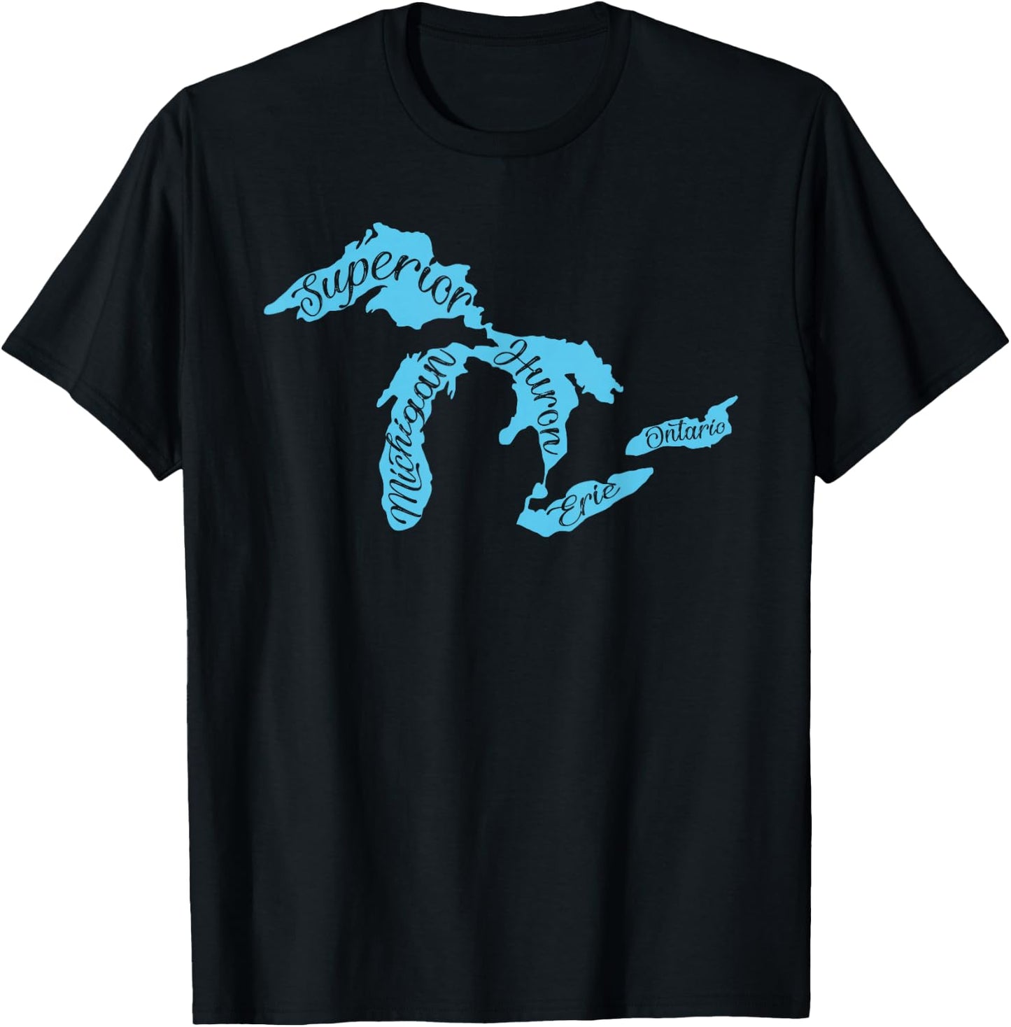 Great Lakes Michigan Detroit Michigan Great Lakes T-Shirt - T-Shirt | Black