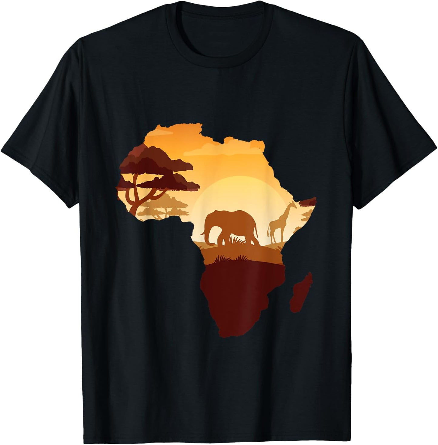 Wildlife Safari Animals Ivory Elephant T-Shirt - T-Shirt | Black