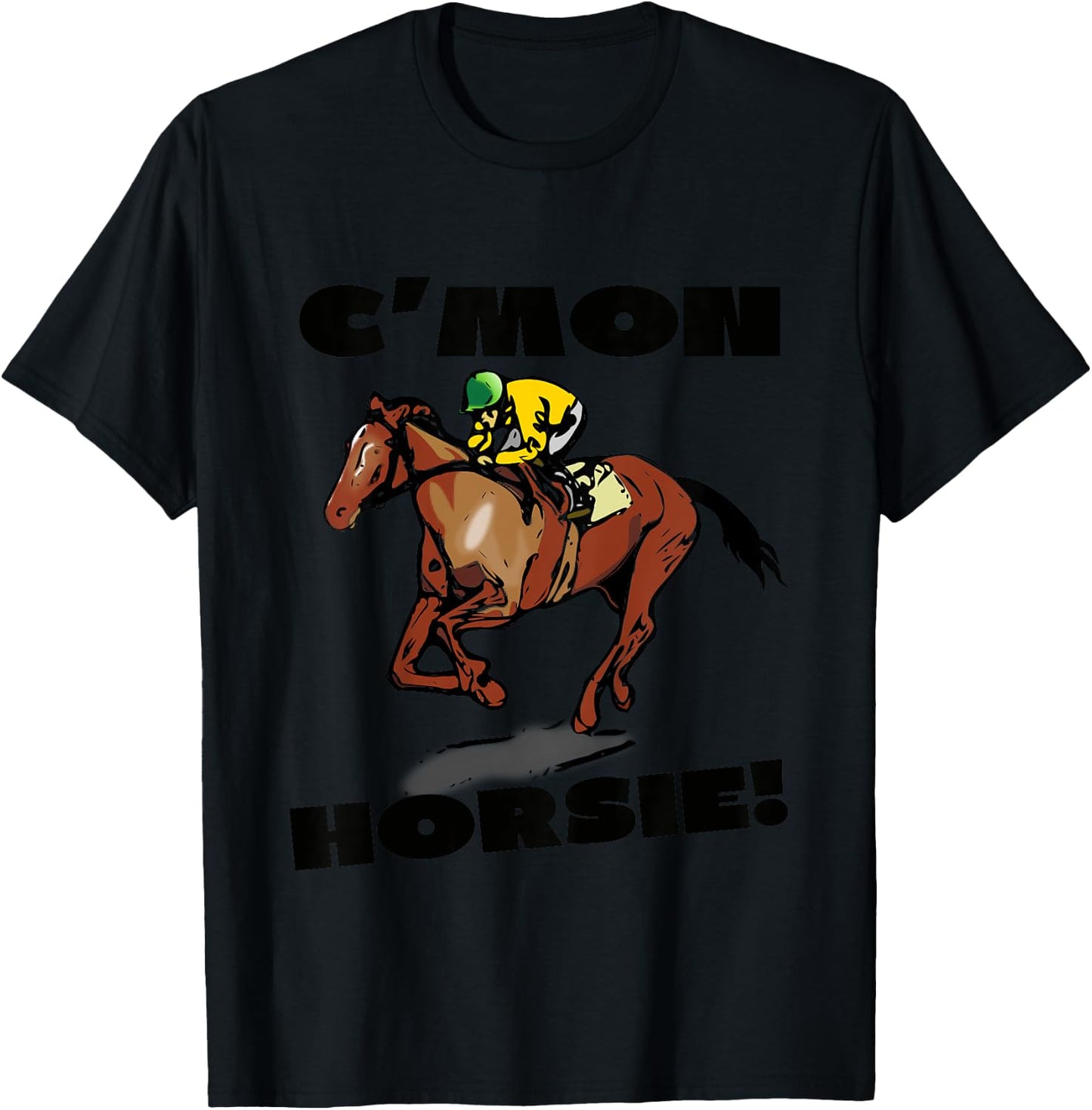 Horse Racing Races Track Boys Girls Youth Child T-Shirt - T-Shirt | Black