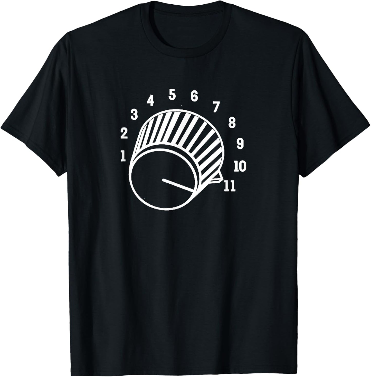 Crank It Up Crazy Guitar Player High Strung Goes to Eleven T-Shirt - T-Shirt | Black