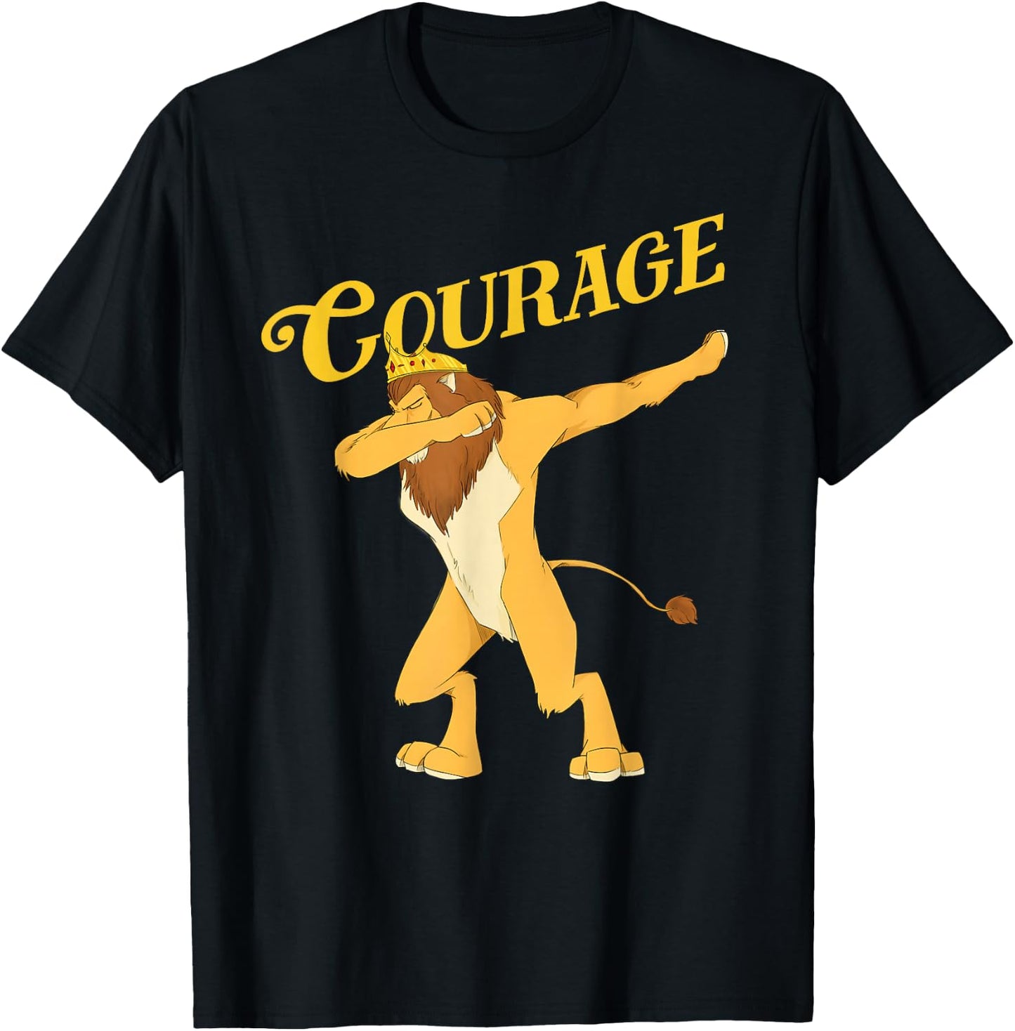 Retro COURAGE Wizard of OZ Shirt Art Design Cowardly Lion T-Shirt - T-Shirt | Black